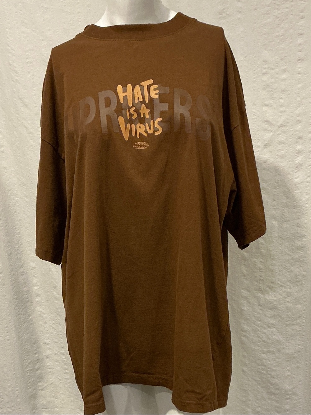 Uprisers Oversized Graphic Tee XL Hate Is A Virus Community Shirt